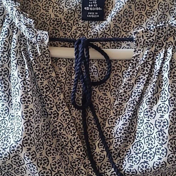 Gap xs navy white sleeveless top oversized tie summer for show ladies - Picture 10 of 16
